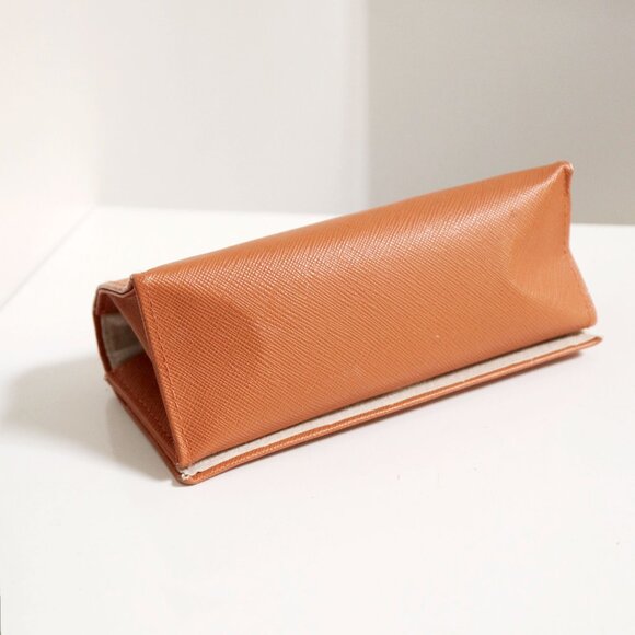 Unisex Tory Burch Cognac Brown Eyeglass Case - Picture 3 of 7